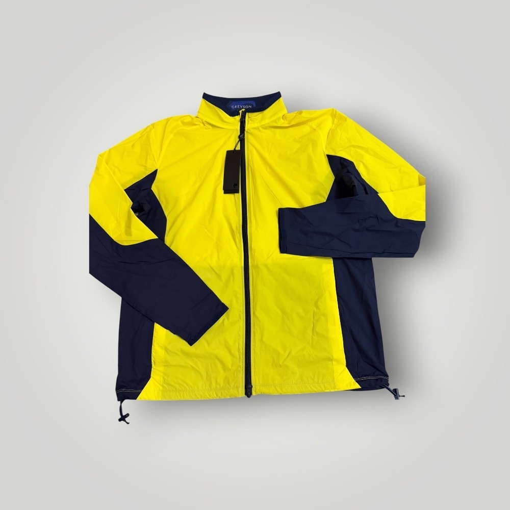 Greyson Colorblock Trailwolf Jacket Men Large Yellow Blue Ripstop Windbreaker - Picture 3 of 12